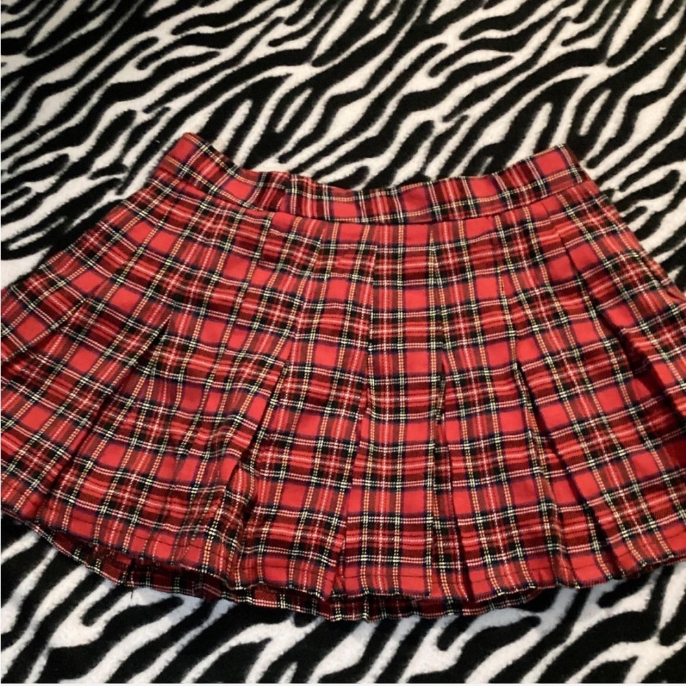 Plaid Red Skirt